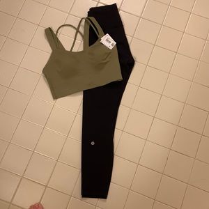 Must go- Lululemon set- Wunder trains black size 6 25in & nwt like a cloud size8